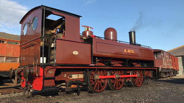 Brown steam locomotive Kitson A No.5